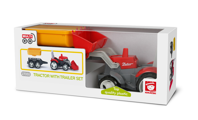 EFKO MULTIGO 1+2 TRAKTOR S PŘÍVĚSEM – Eko balení – hračka pro děti