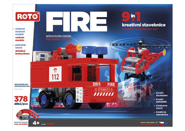 EFKO ROTO 9v1 FIRE, 378 dílků – hračka pro děti