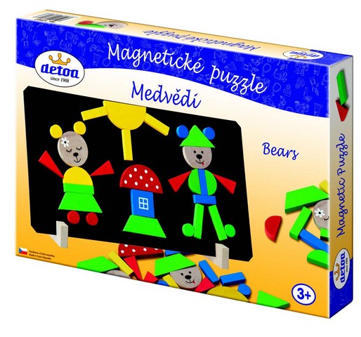 DETOA Magnetické puzzle Medvědi – hračka pro děti