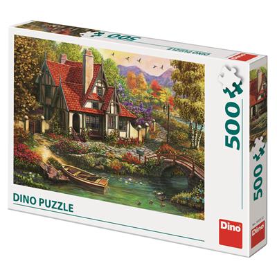 DINO CHATA U JEZERA 500 Puzzle – hračka pro děti