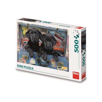 DINO ŠTĚŇATA V KUFRU 500 Puzzle – hračka pro děti