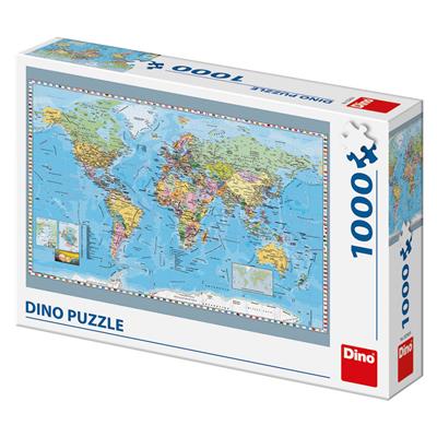 DINO POLITICKÁ MAPA SVĚTA 1000 Puzzle NOVÉ – hračka pro děti