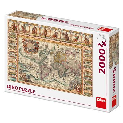DINO HISTORICKÁ MAPA SVĚTA 2000 Puzzle NOVÉ – hračka pro děti