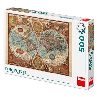 DINO MAPA SVĚTA Z R. 1626 500 Puzzle – hračka pro děti