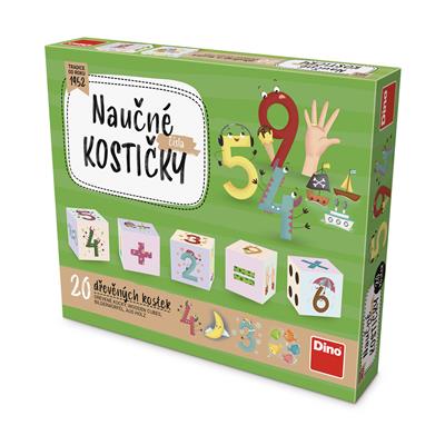 DINO ČÍSLA 20 Dřevěné kostky – hračka pro děti