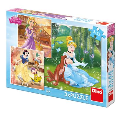 DINO PRINCEZNY: VOLNÉ ODPOLEDNE 3x55 Puzzle NOVÉ – hračka pro děti