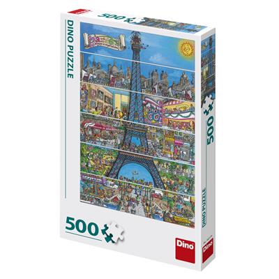 DINO EIFFELOVA VĚŽ KRESLENÁ 500 Puzzle – hračka pro děti