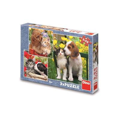 DINO ZVÍŘECÍ KAMARÁDI 3x55 Puzzle – hračka pro děti