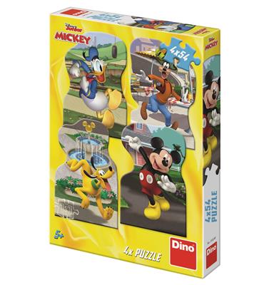 DINO MICKEY VE MĚSTĚ 4x54 Puzzle NOVÉ – hračka pro děti