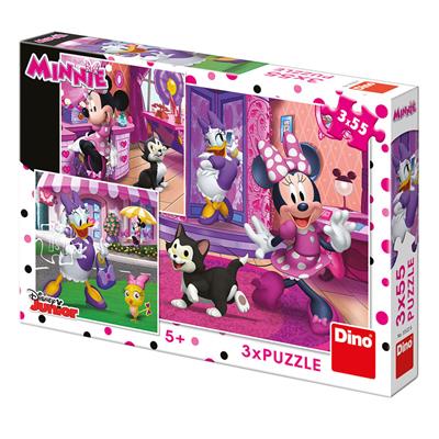 DINO DEN S MINNIE 3x55 Puzzle NOVÉ – hračka pro děti