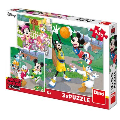 DINO MICKEY A MINNIE SPORTOVCI 3x55 Puzzle NOVÉ – hračka pro děti