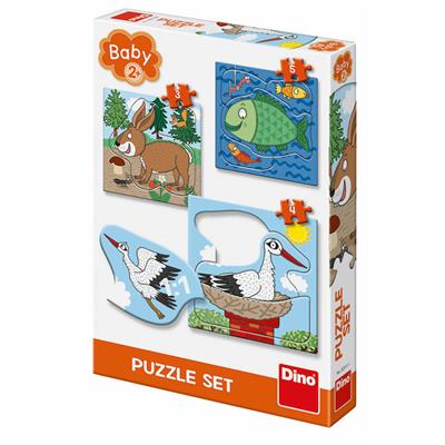 DINO ZVÍŘÁTKA: KDE ŽIJÍ 3-5 baby Puzzle set NOVÝ – hračka pro děti