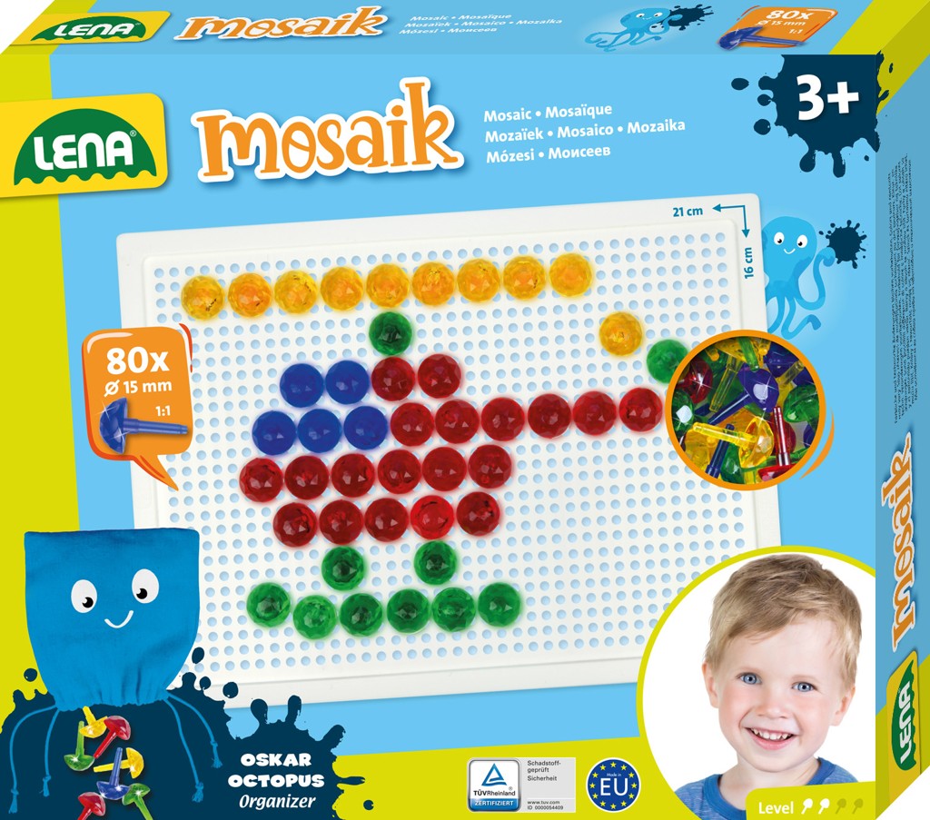 LENA Mozaika malá,80ks,15mm transparentní – hračka pro děti