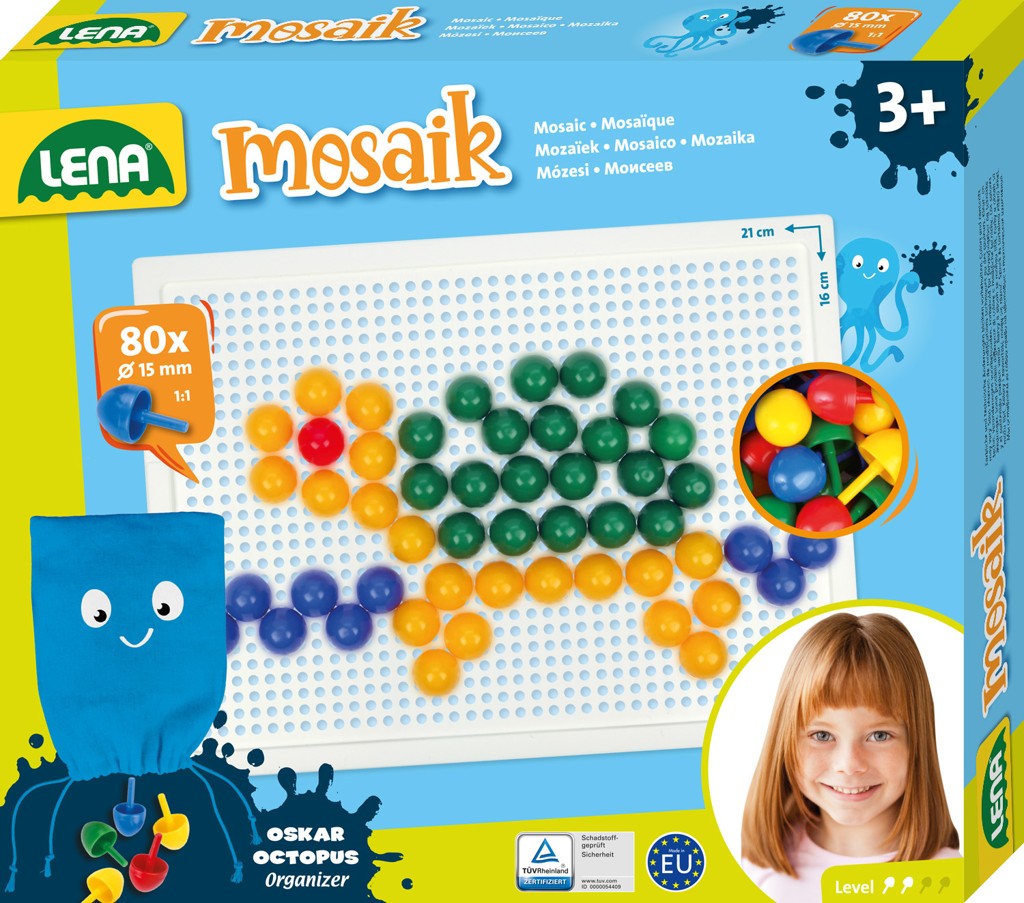 LENA Mozaika malá,80ks,15mm hladká – hračka pro děti