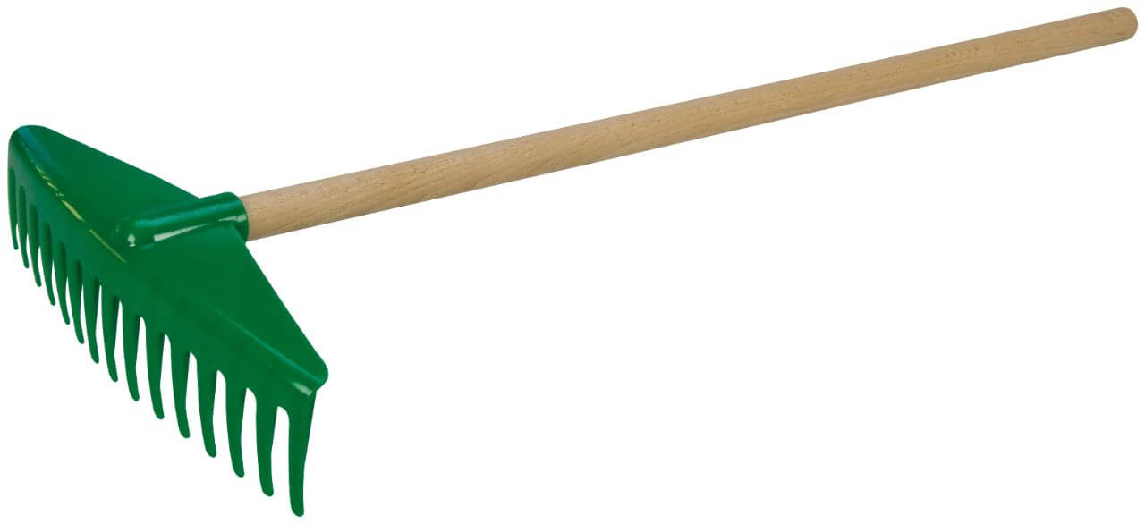 LENA Hrábě 60 cm s dřevěnou rukojetí – hračka pro děti